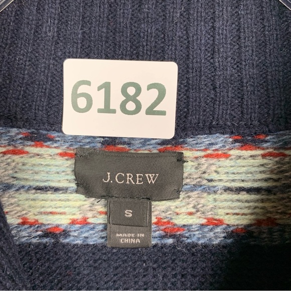 🚨⛔️SOLD⛔️🚨 J. Crew 100% Lambs wool Cardigan Size Small Blue Shawl Chunky Knit - Picture 4 of 8